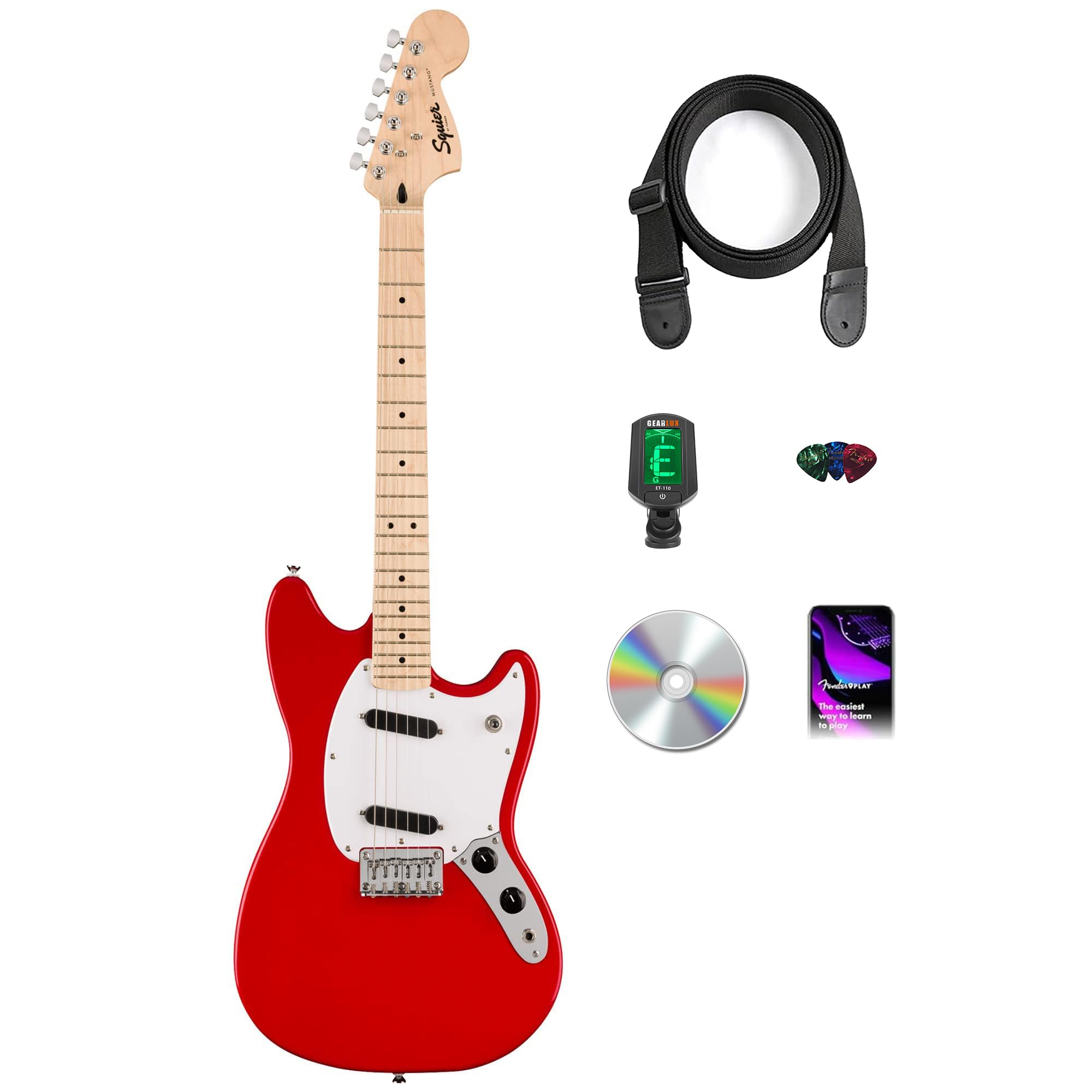 Amazon.com: Fender Squier Sonic Mustang, Maple Fingerboard, SS